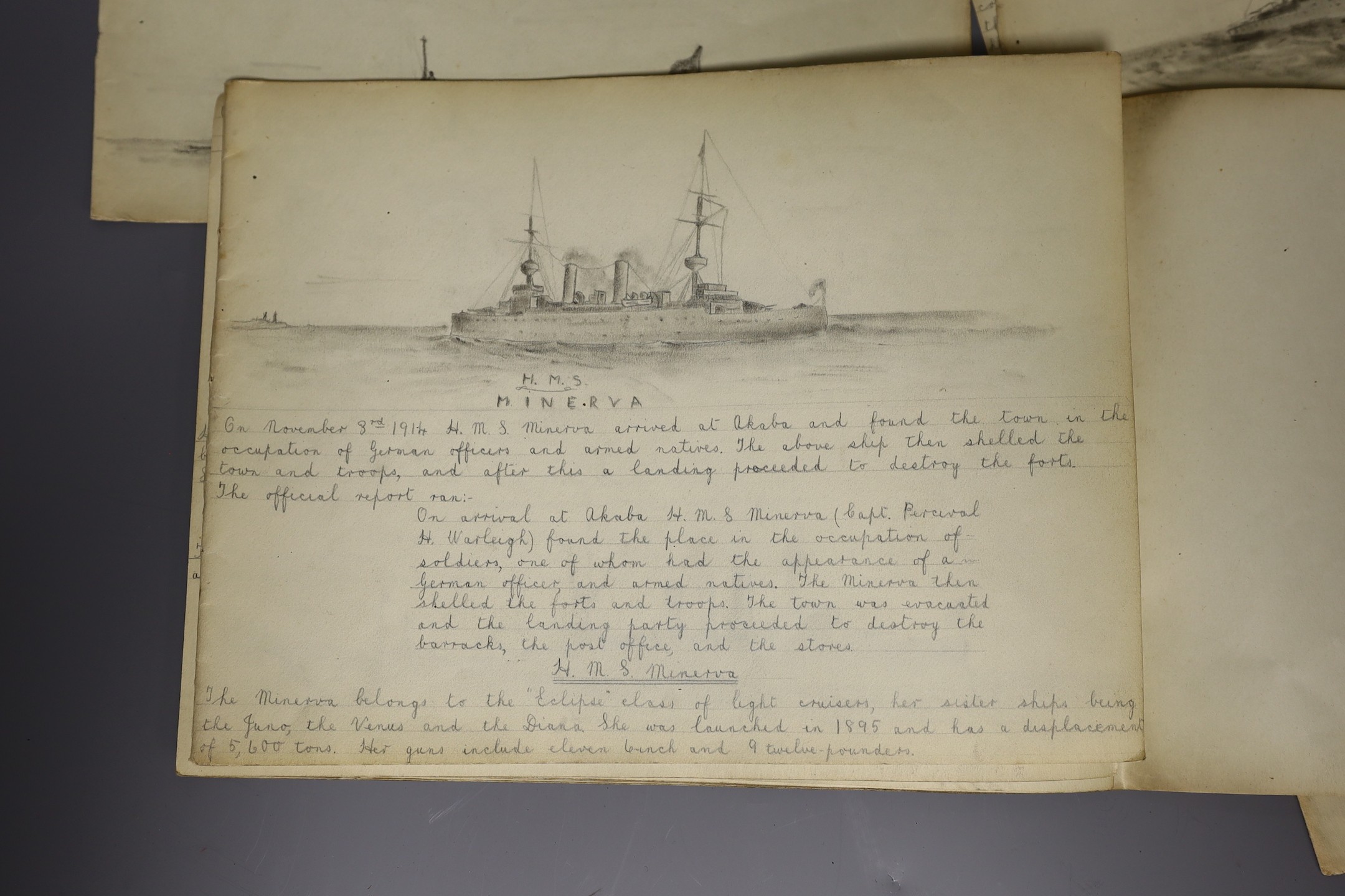 WWI mariners sketch book